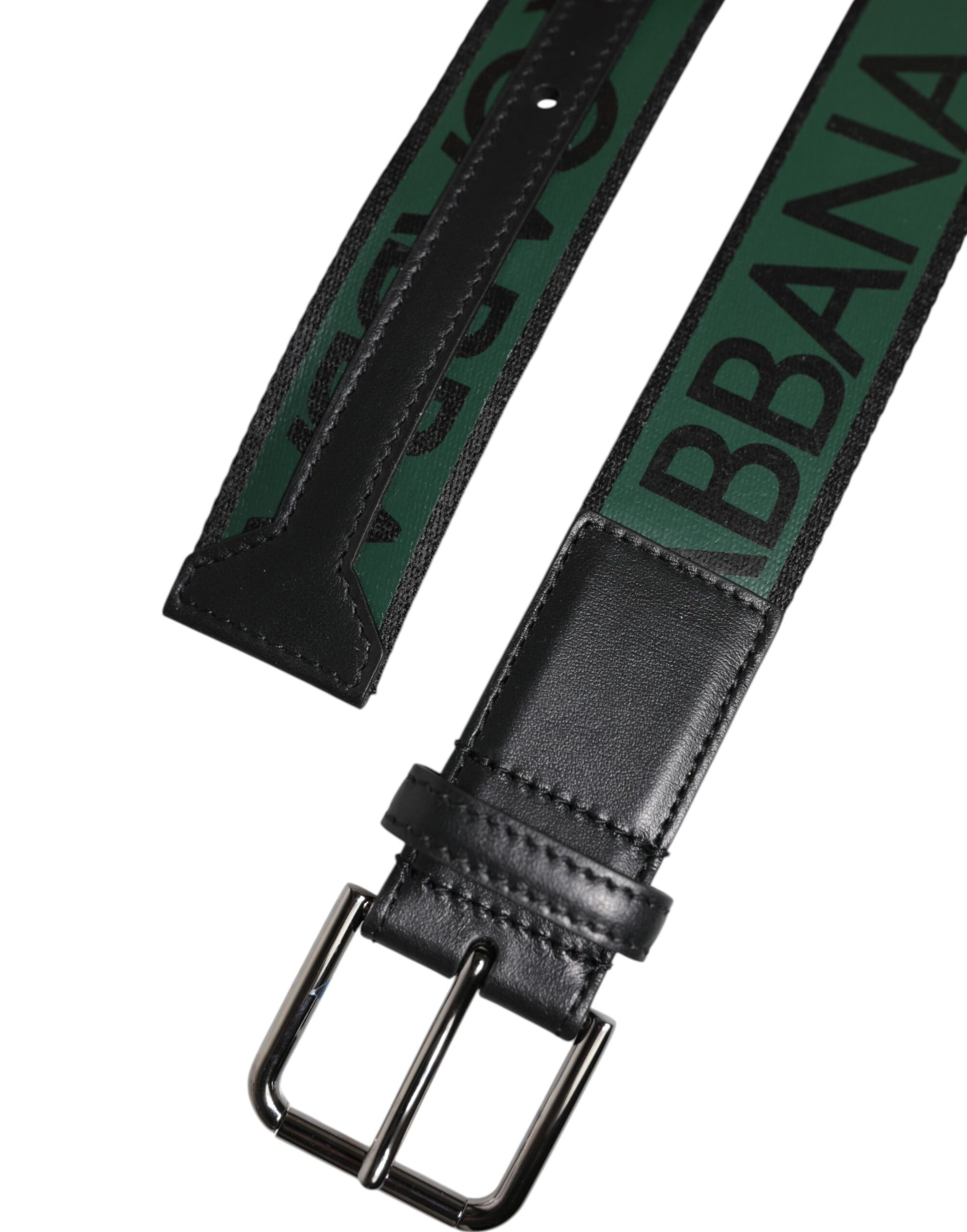 Grün-schwarzer Polyestergürtel mit DG-Logo-Schnalle