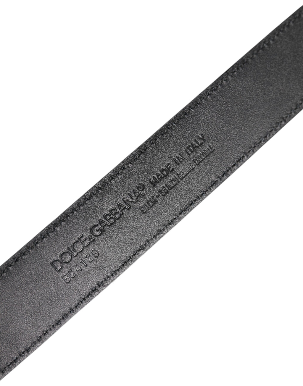 Schwarzer Ledergürtel mit klassischer DG-Schnalle aus Metall