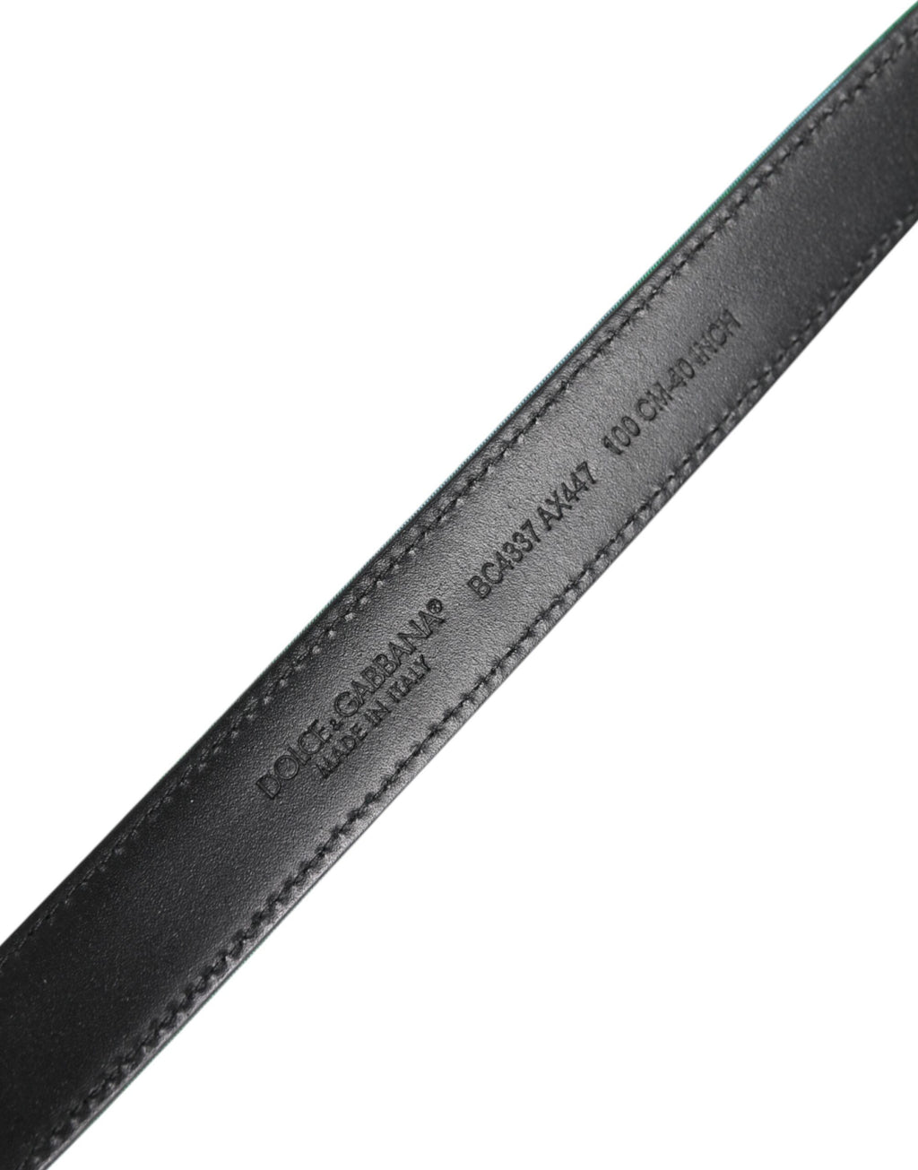 Grün-schwarzer Polyestergürtel mit Metallschnalle