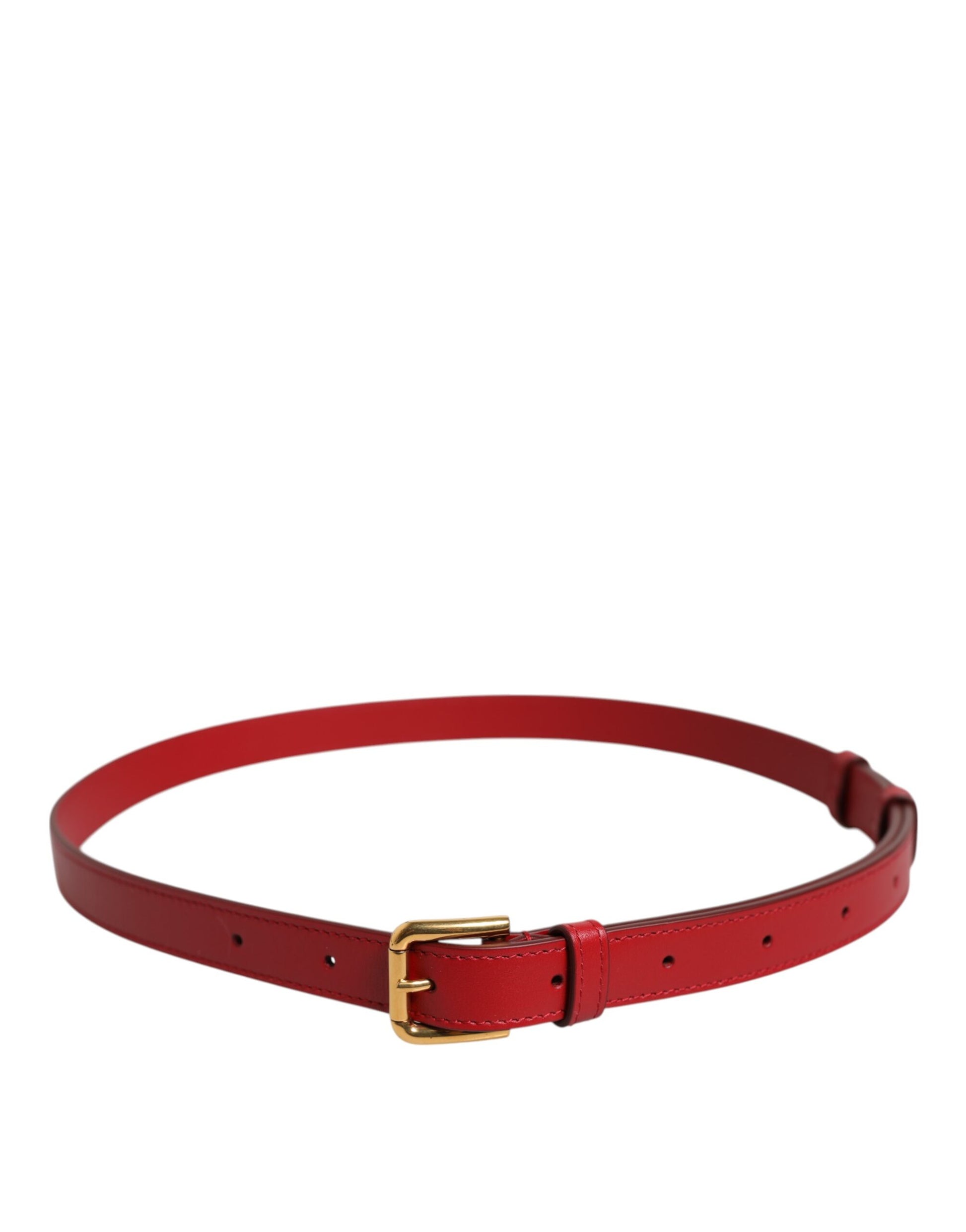 Roter Taillengürtel aus Metall mit eingraviertem Logo