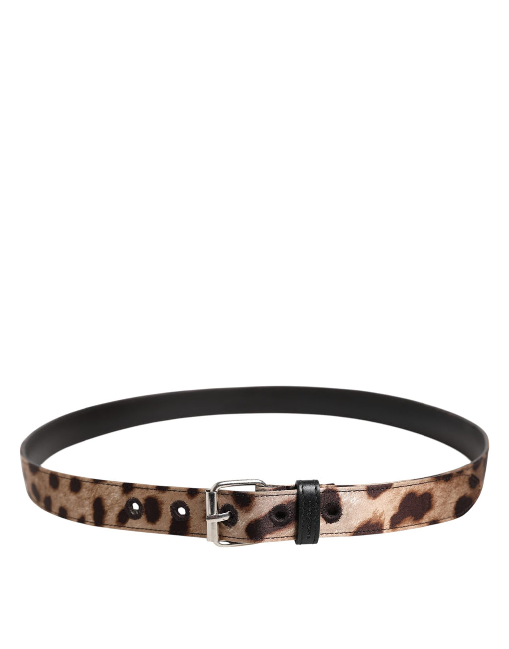 Brauner Leopardengürtel mit silberner Metallschnalle