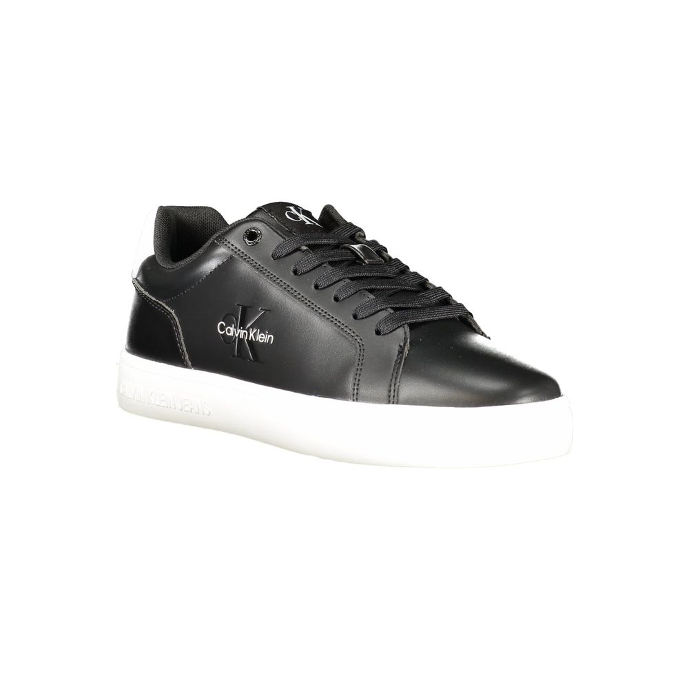 Schwarze Leder Herren Sneaker