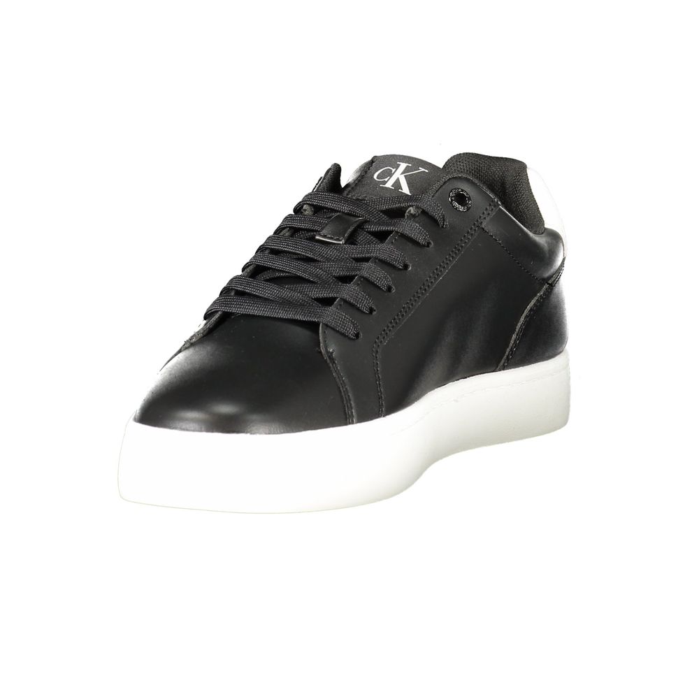 Schwarze Leder Herren Sneaker