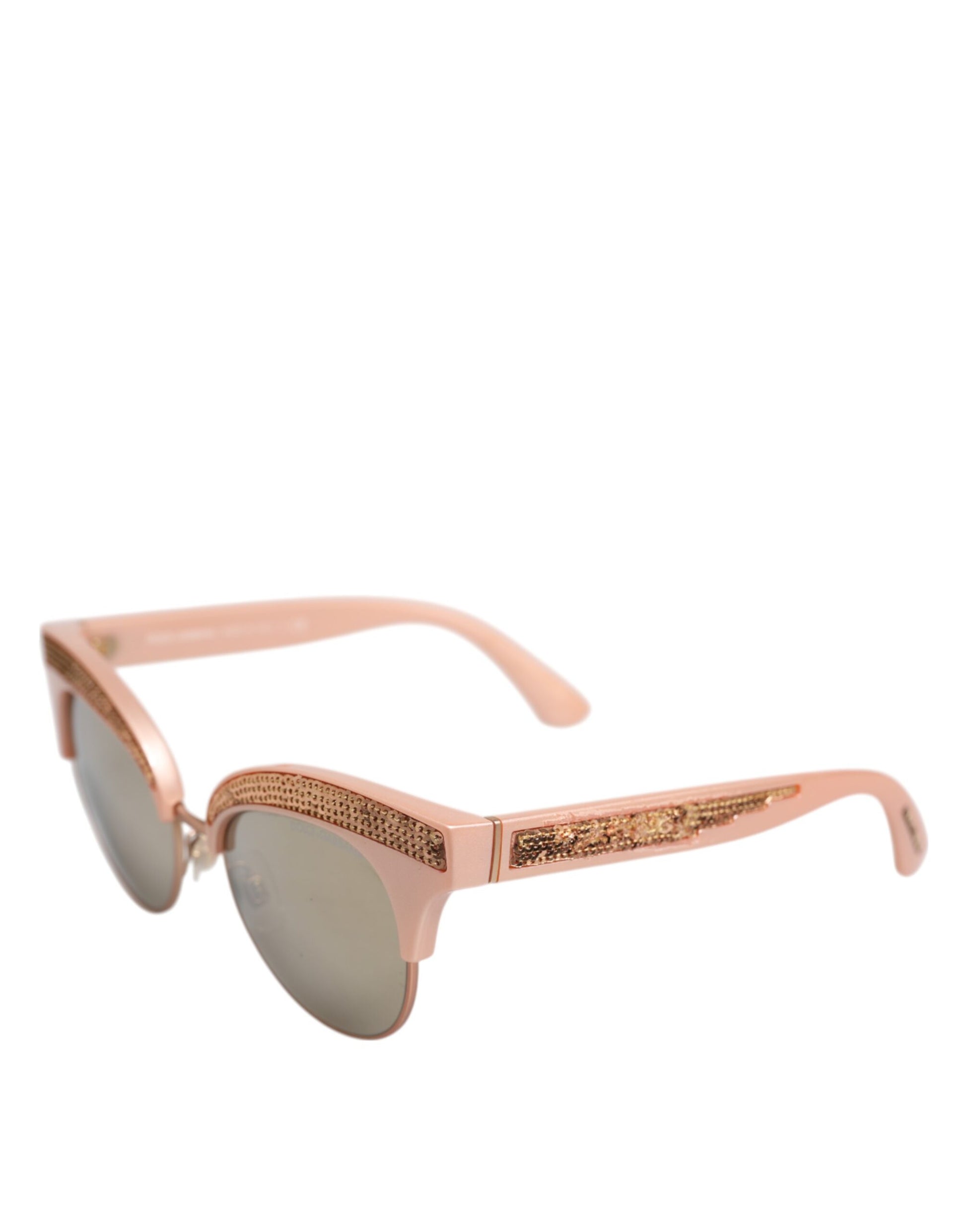 Dolce & Gabbana Pink Gold Mirrored Cat Eye DG6109 Sequined Sunglasses