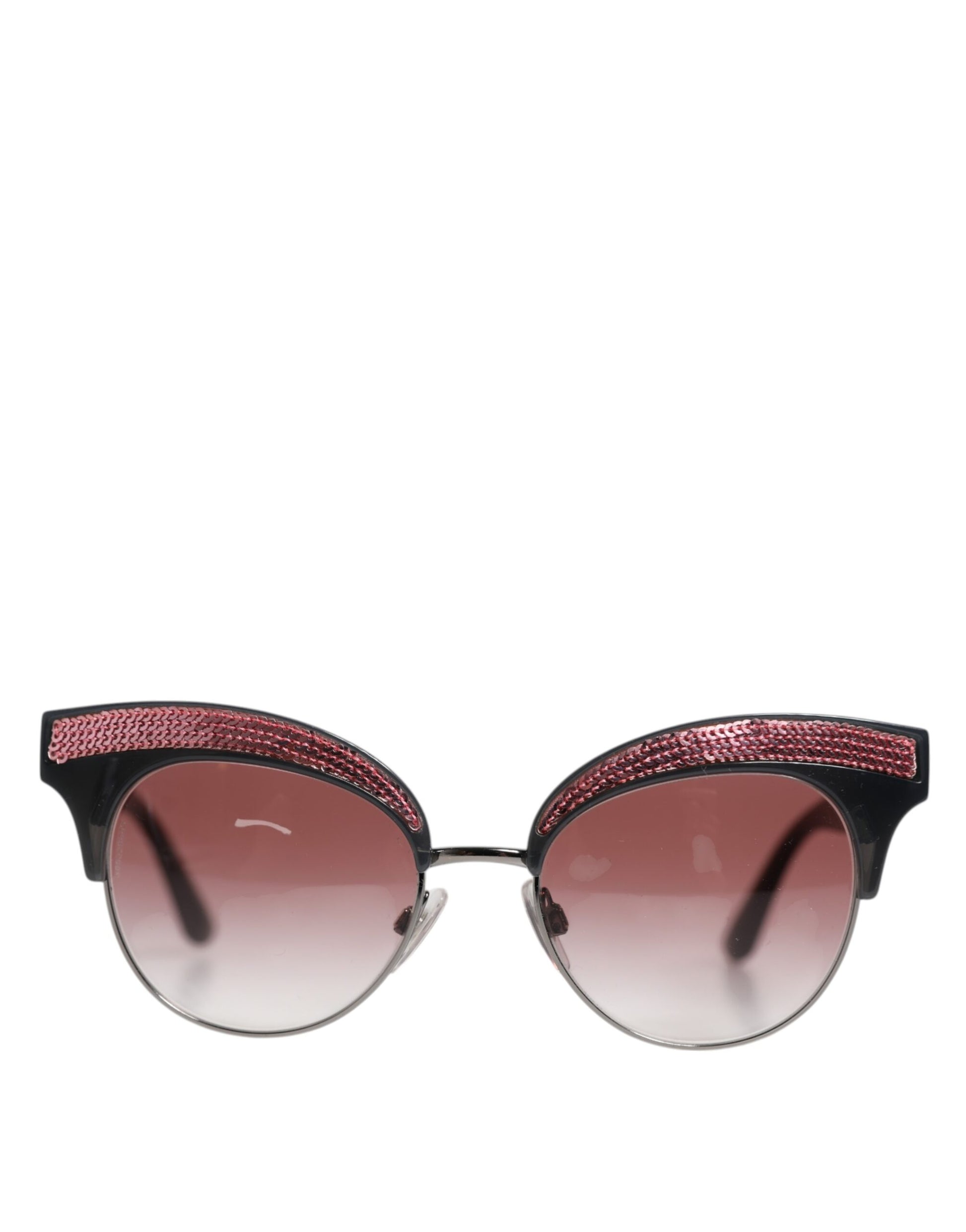 Dolce & Gabbana Black Pink Mirrored Cat Eye DG6109 Sequined Sunglasses