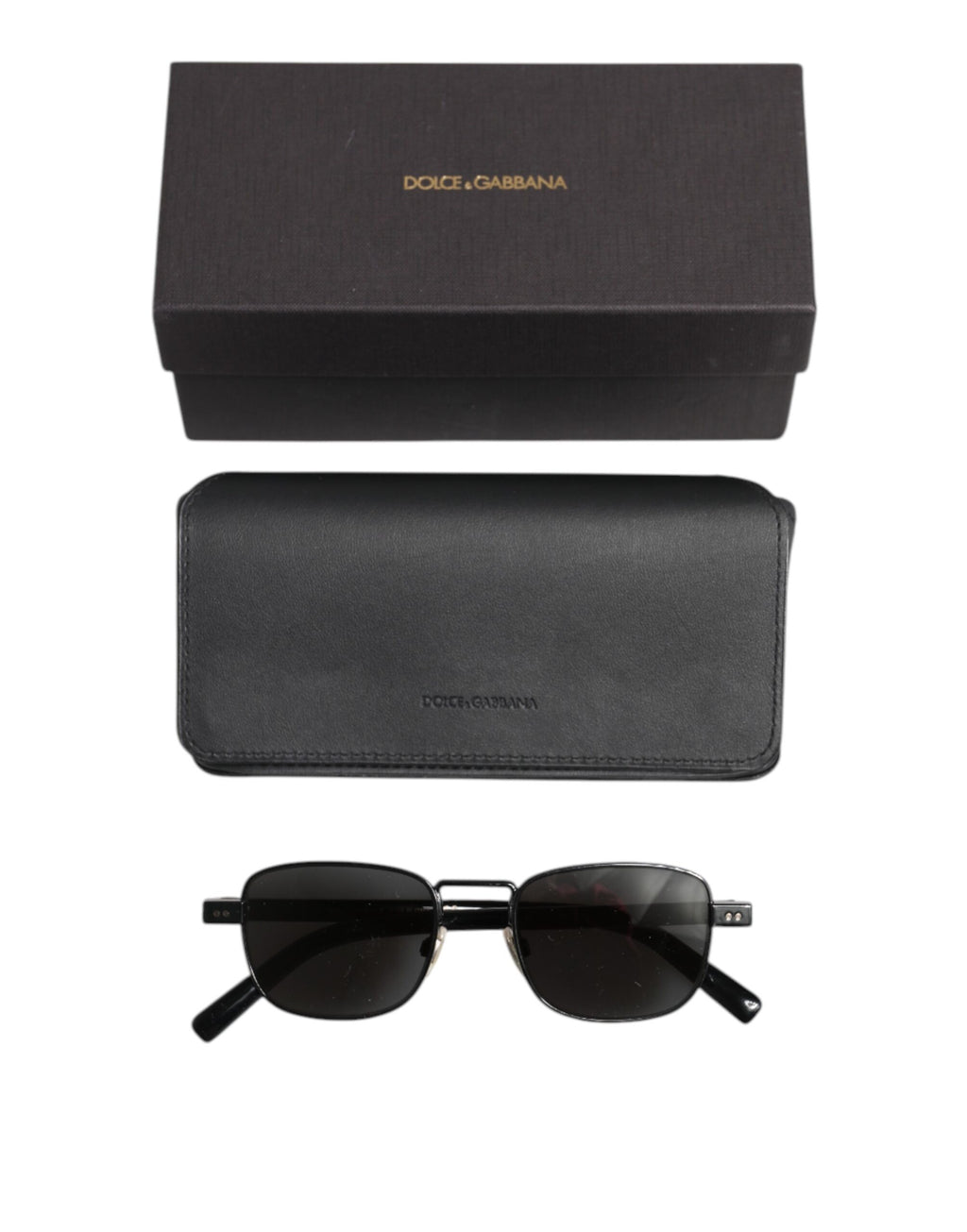 Black Metal Frame Square Lenses DG2222 Eyewear Sunglasses