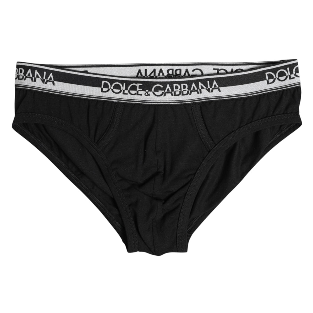 Black Cotton Stretch Regular Brief Underwear