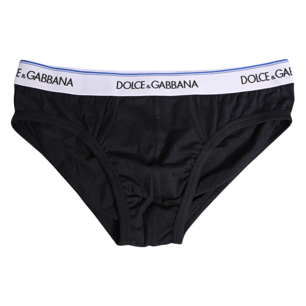Black Cotton Stretch Regular Brief Underwear