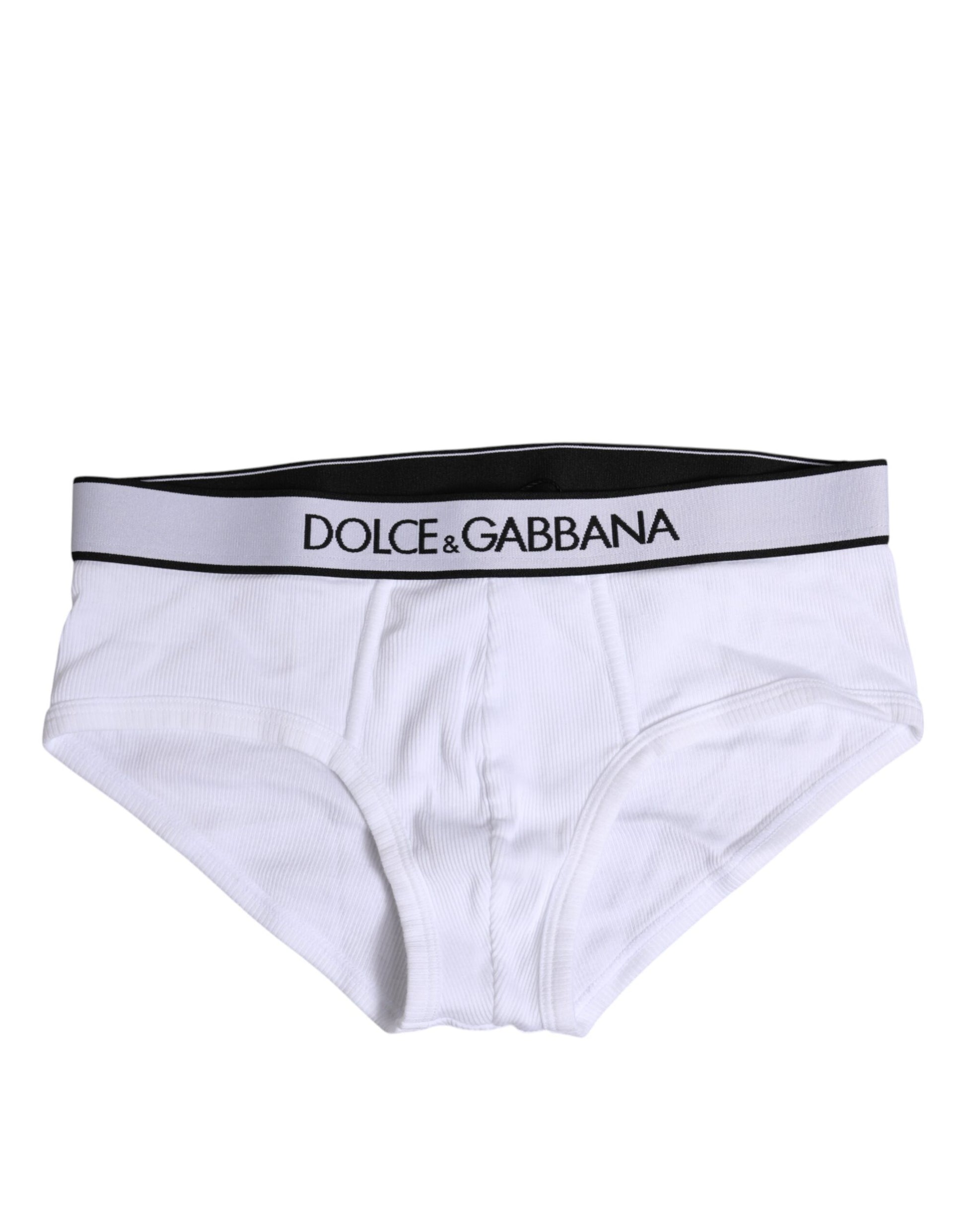 Dolce & Gabbana White Cotton Stretch Regular Brief Underwear