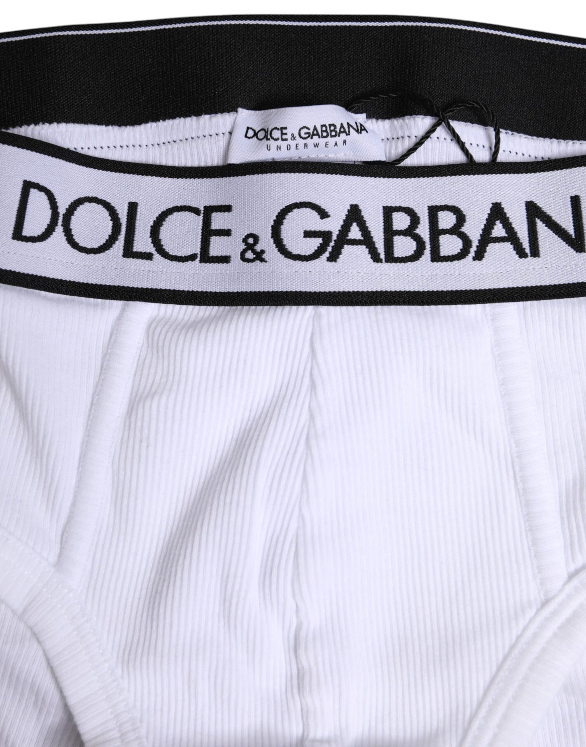 Dolce & Gabbana White Cotton Stretch Regular Brief Underwear