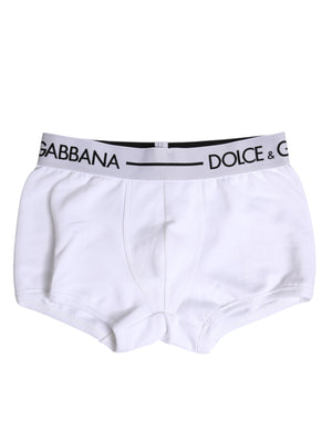 Weiße Boxershorts aus Baumwollstretch in normaler Passform