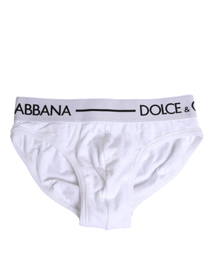 White Cotton Stretch Regular Brief Underwear