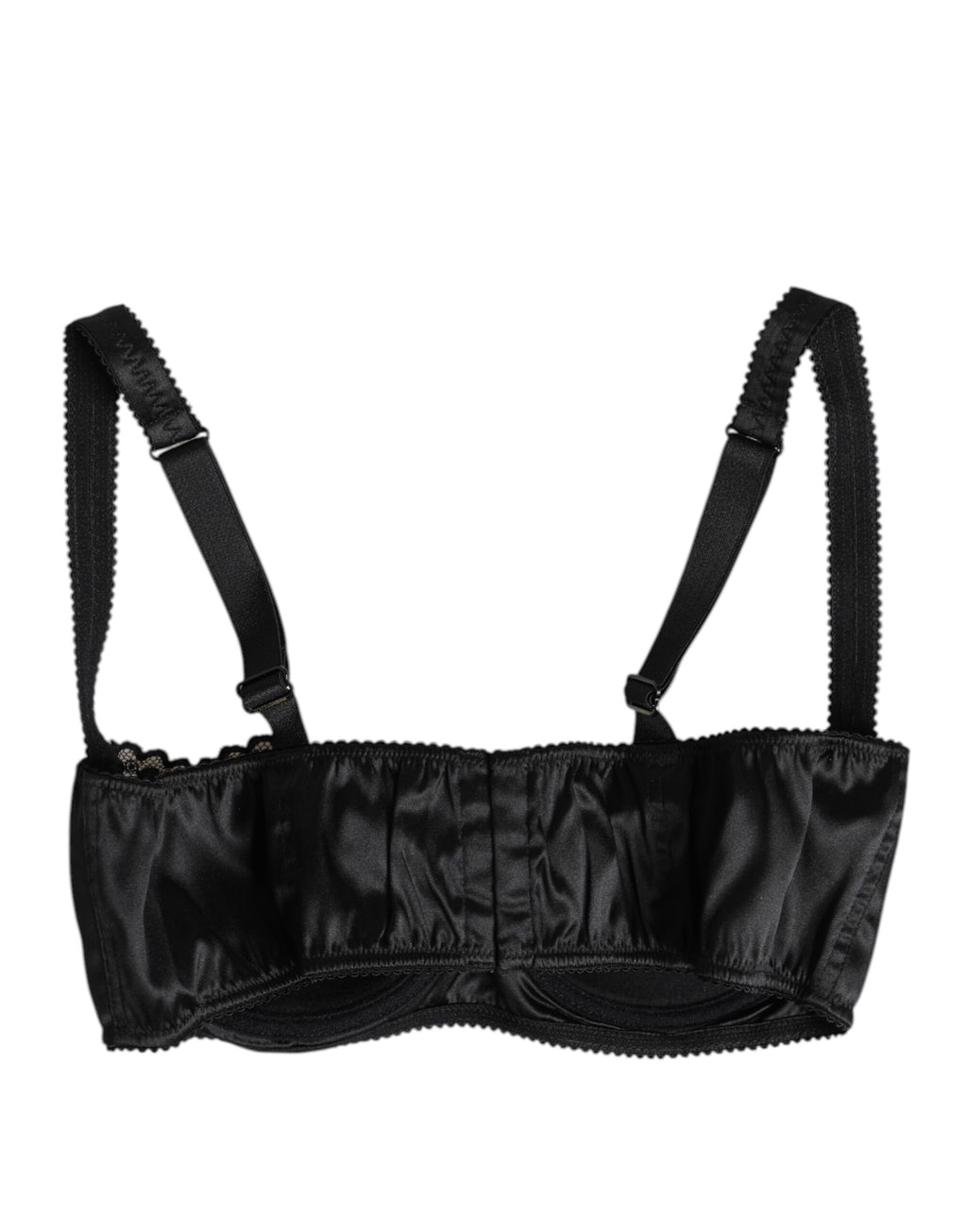 Black Silk Underwired Balconette Bra Underwear