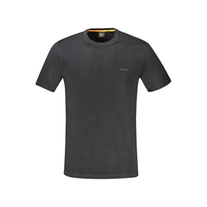 Schwarzes Baumwoll-T-Shirt