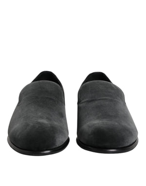 Black Velvet Slip On Loafers Formal Shoes