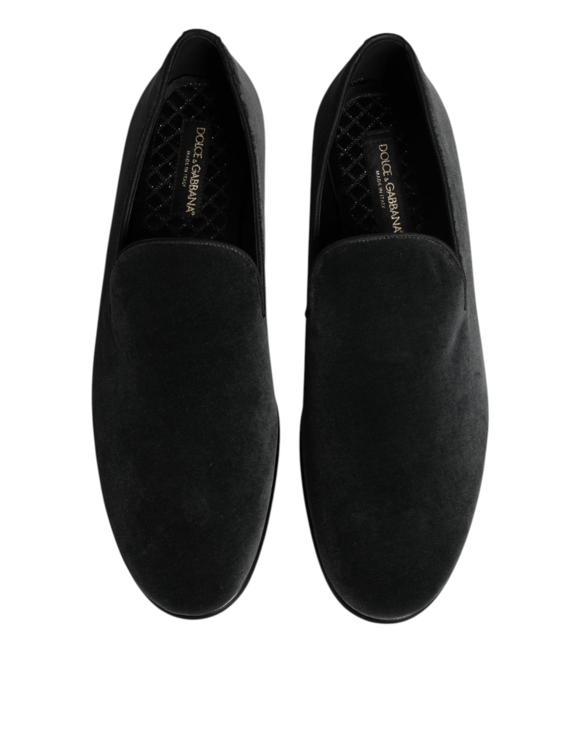 Black Velvet Slip On Loafers Formal Shoes
