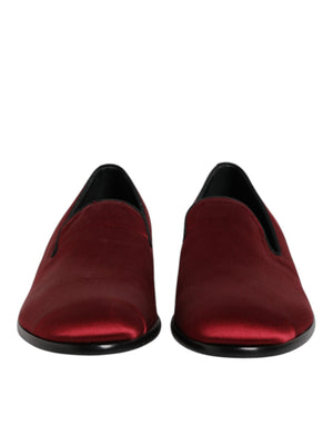 Red Velvet Slip On Loafers Formal Shoes