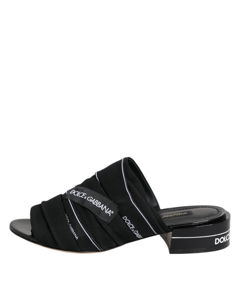 Dolce & Gabbana Black Slides Slip On Sandals Shoes