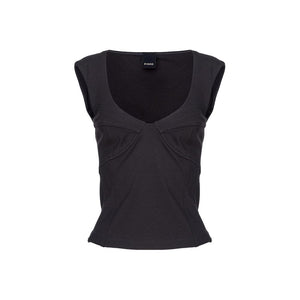 Black Viscose Tops & T-Shirt