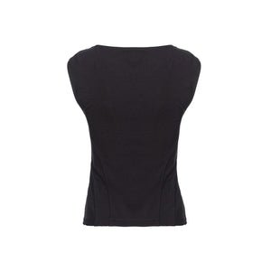 Black Viscose Tops & T-Shirt