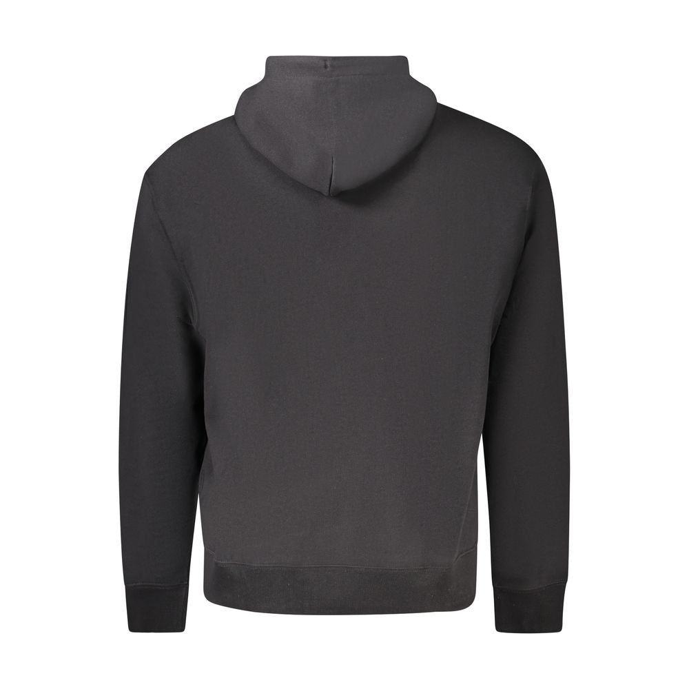 Schwarzer Baumwollpullover für Herren