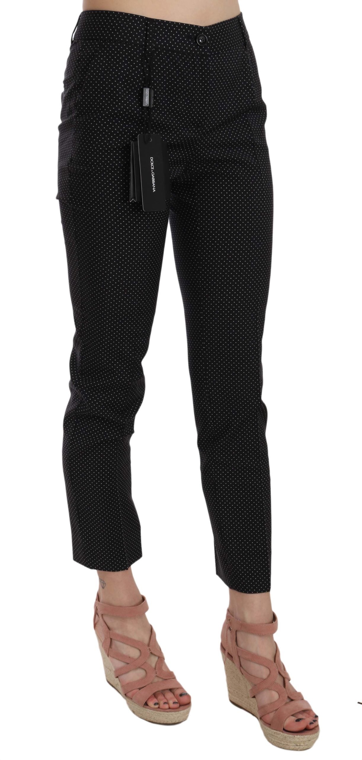 Schmale Caprihose mit Polka Dots