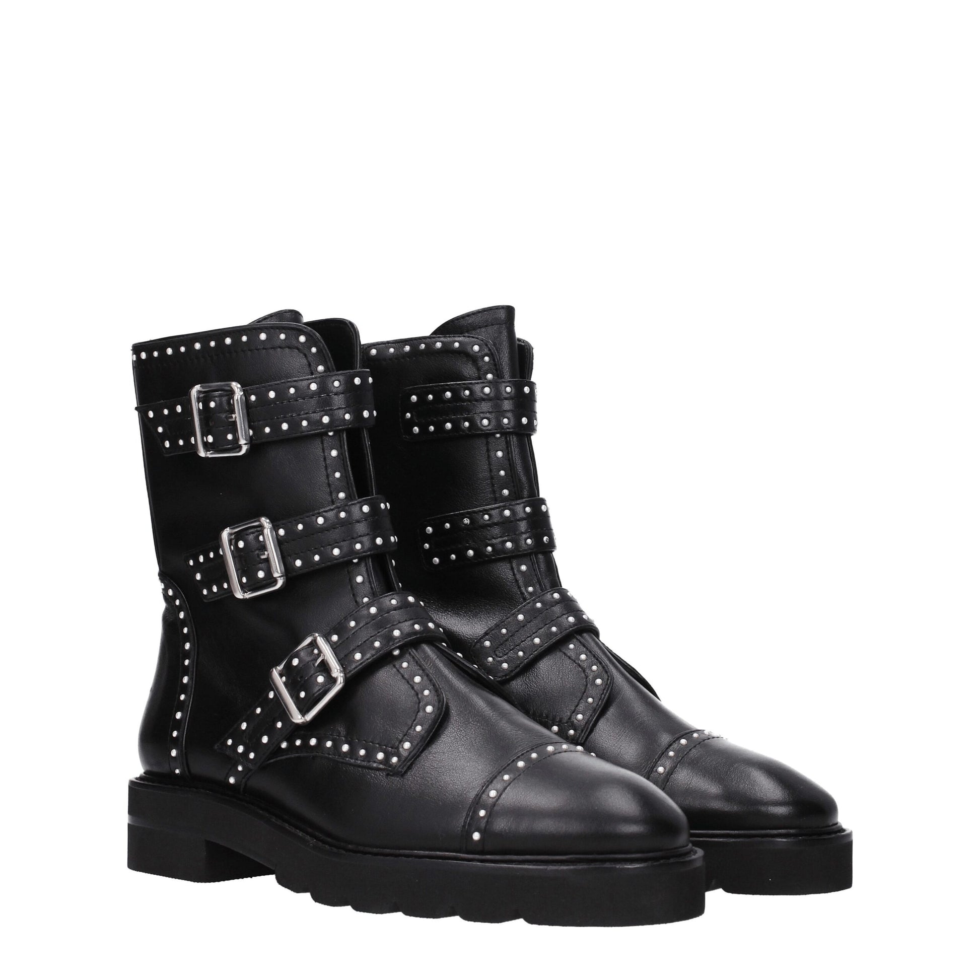 Black Leather Ankle Boots