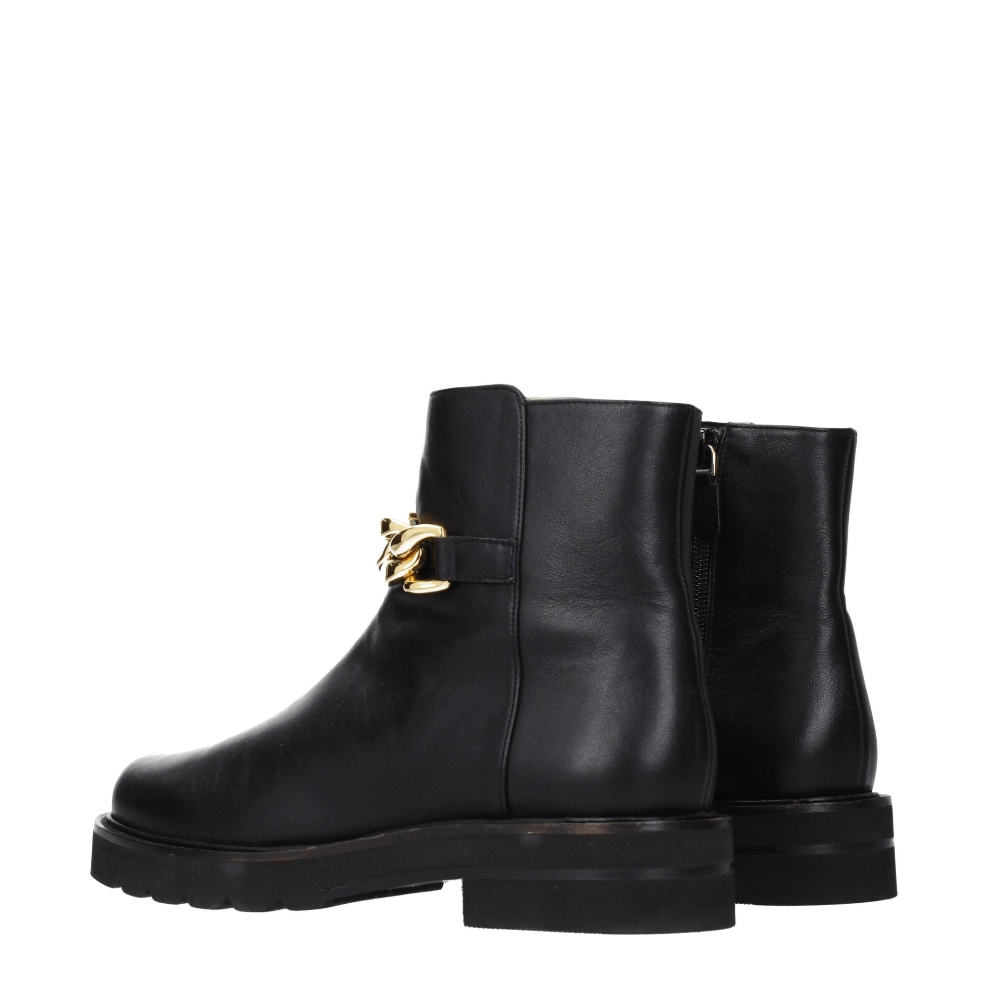 Black Leather Ankle Boots