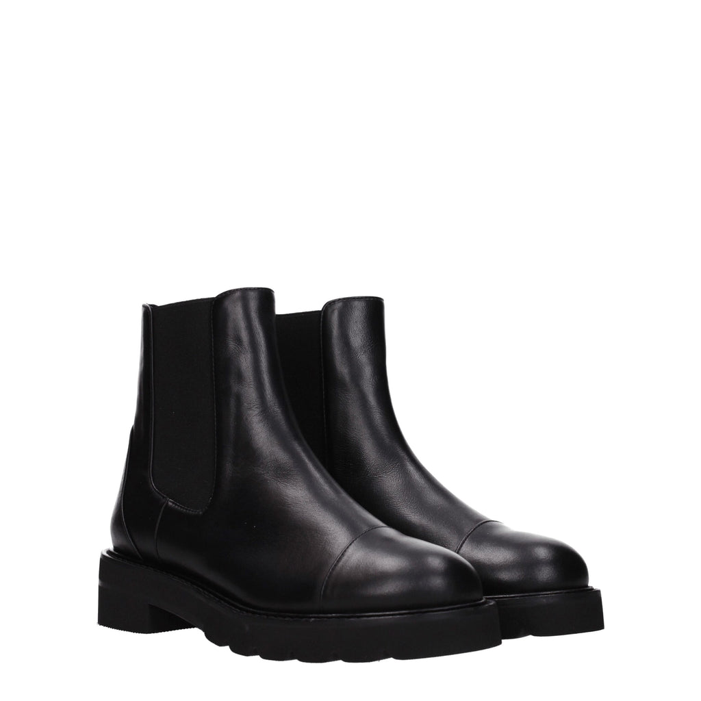 Black Leather Ankle Boots