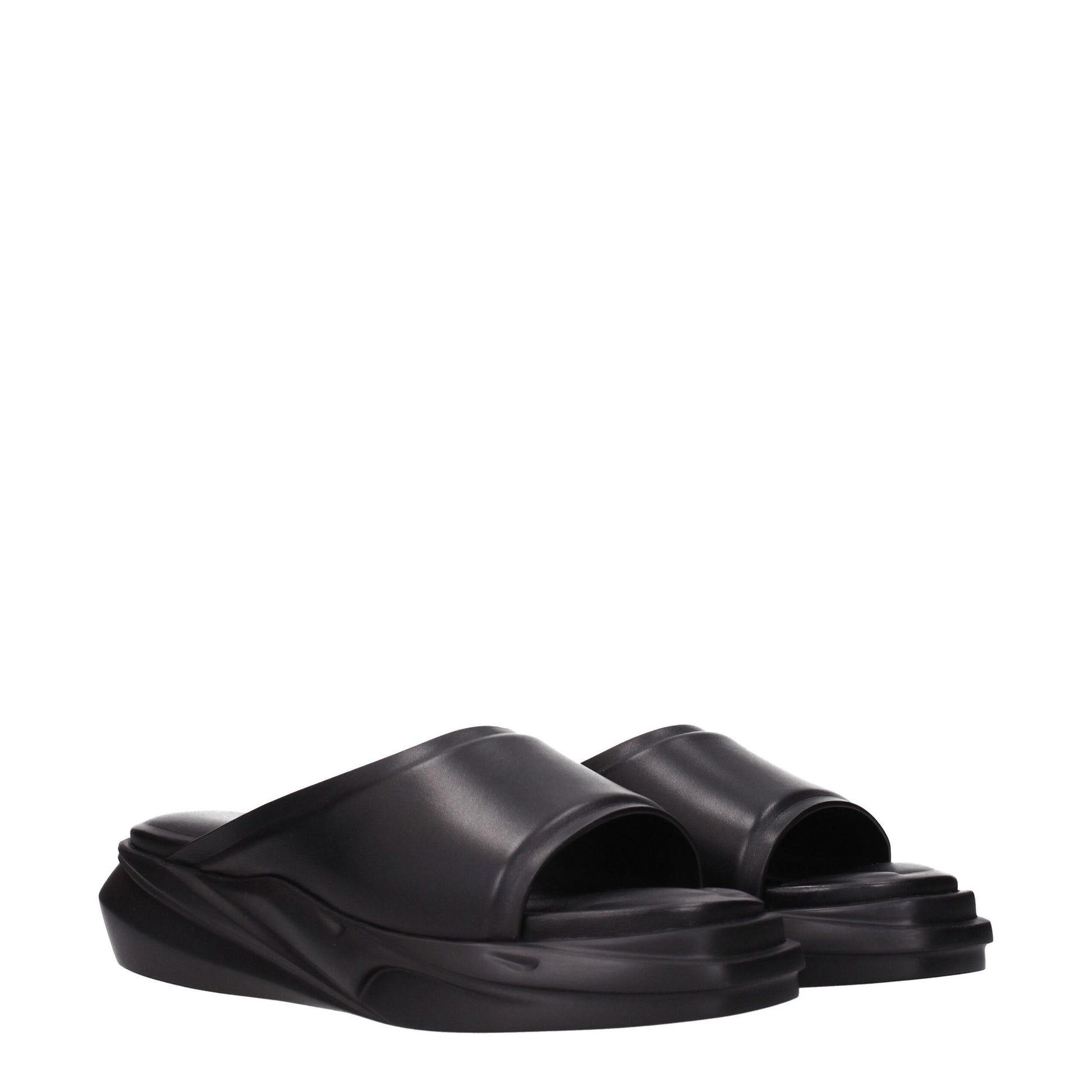 Alyx Black Leather Slippers