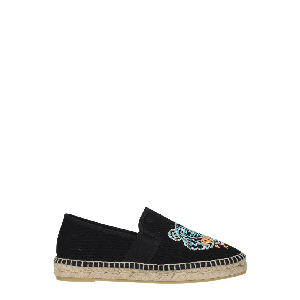 Black Fabric Espadrilles