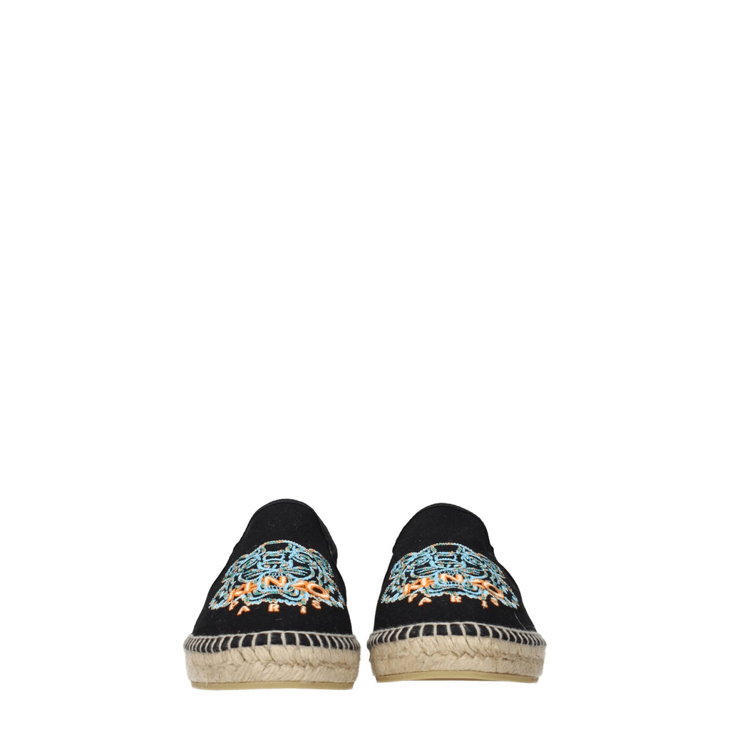 Black Fabric Espadrilles