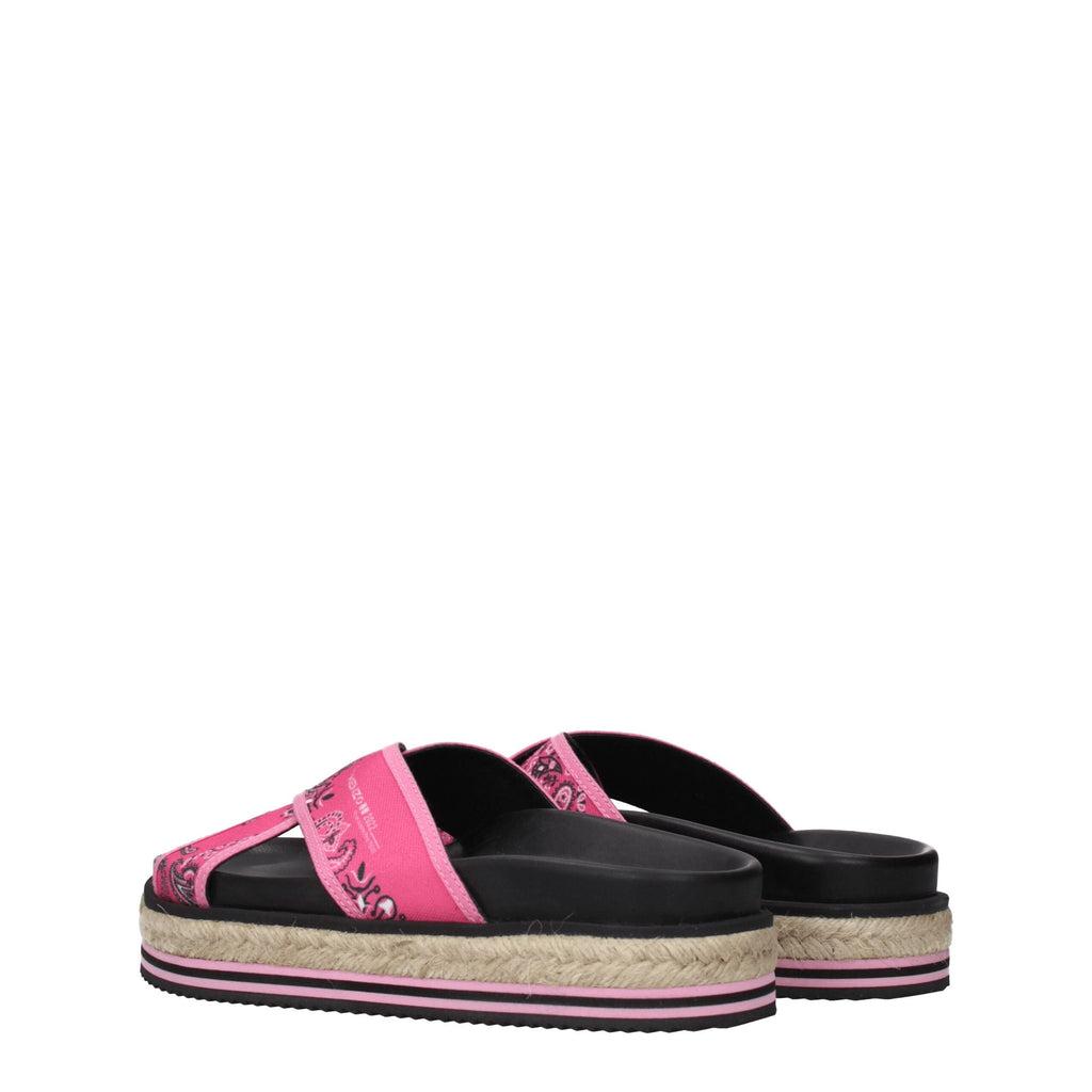 Pink Fabric Slippers Sandals