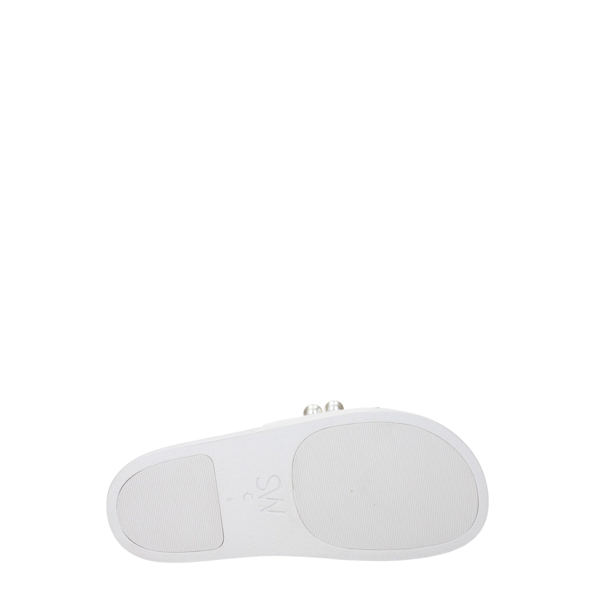 White Leather Slippers Sandals