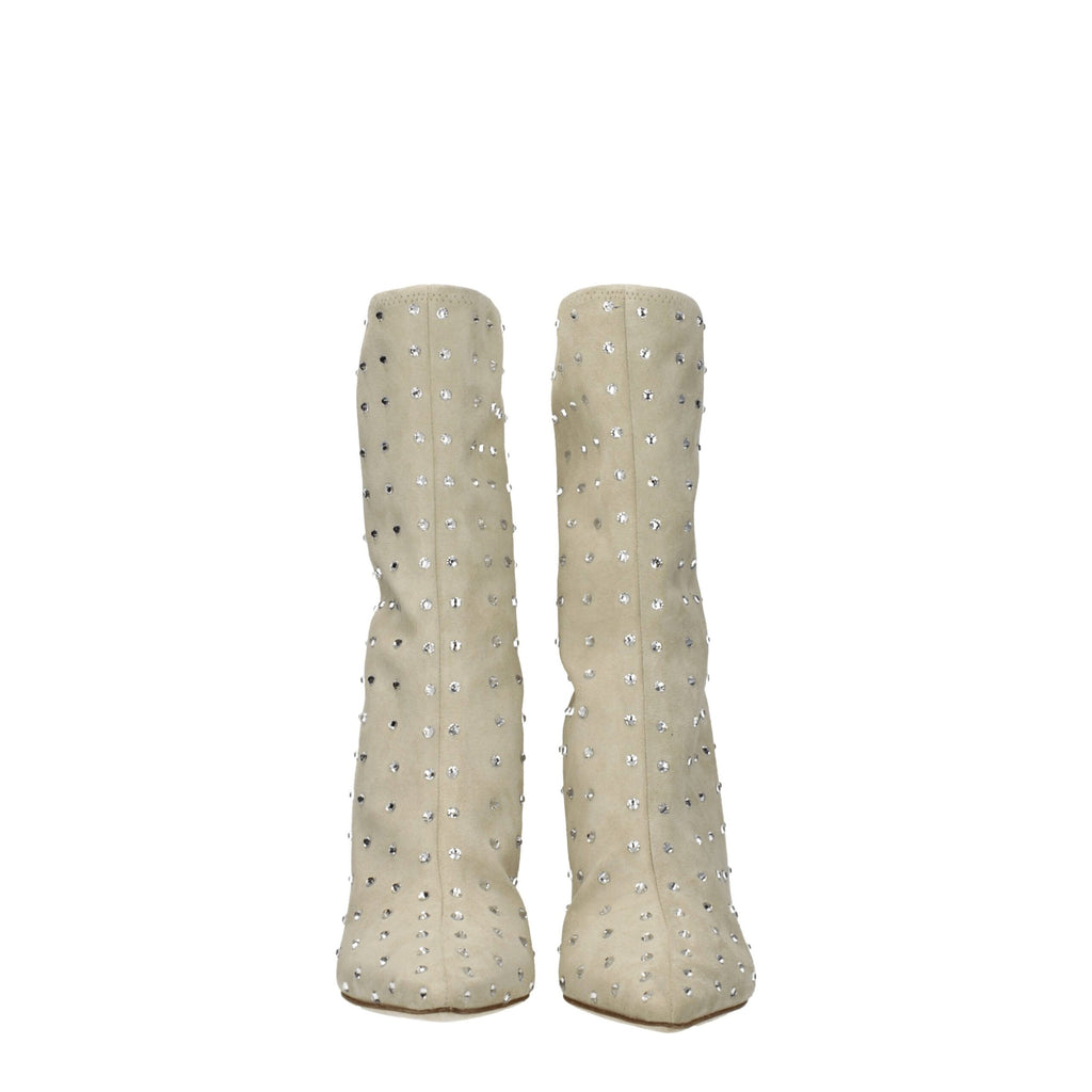 Beige Leather Ankle Boots
