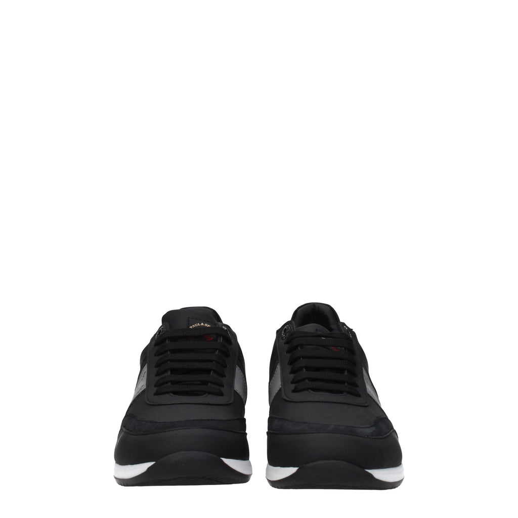 Black Leather Athletic Sneakers