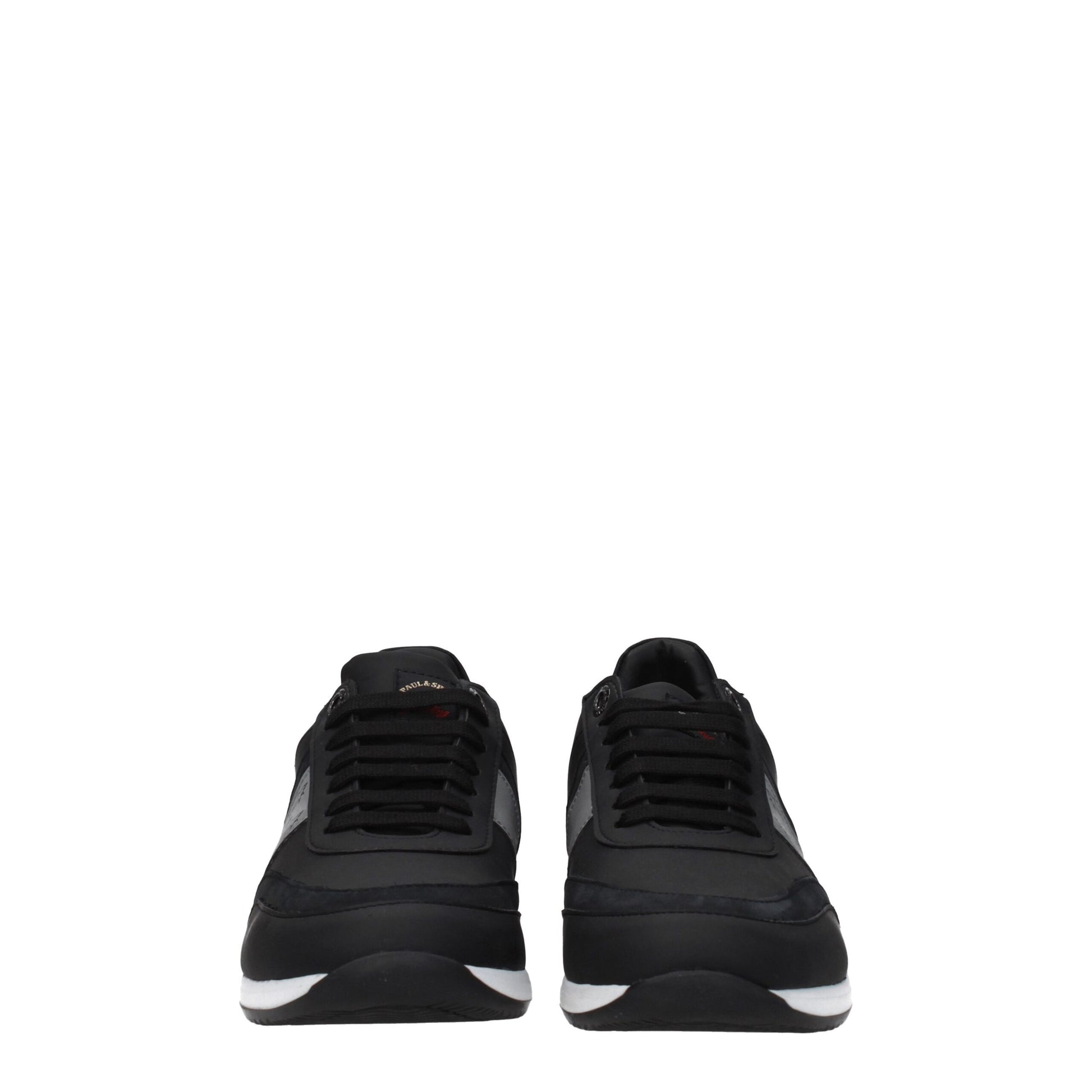 Black Leather Athletic Sneakers