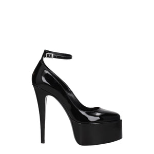 Black Leather Platforms Pumps