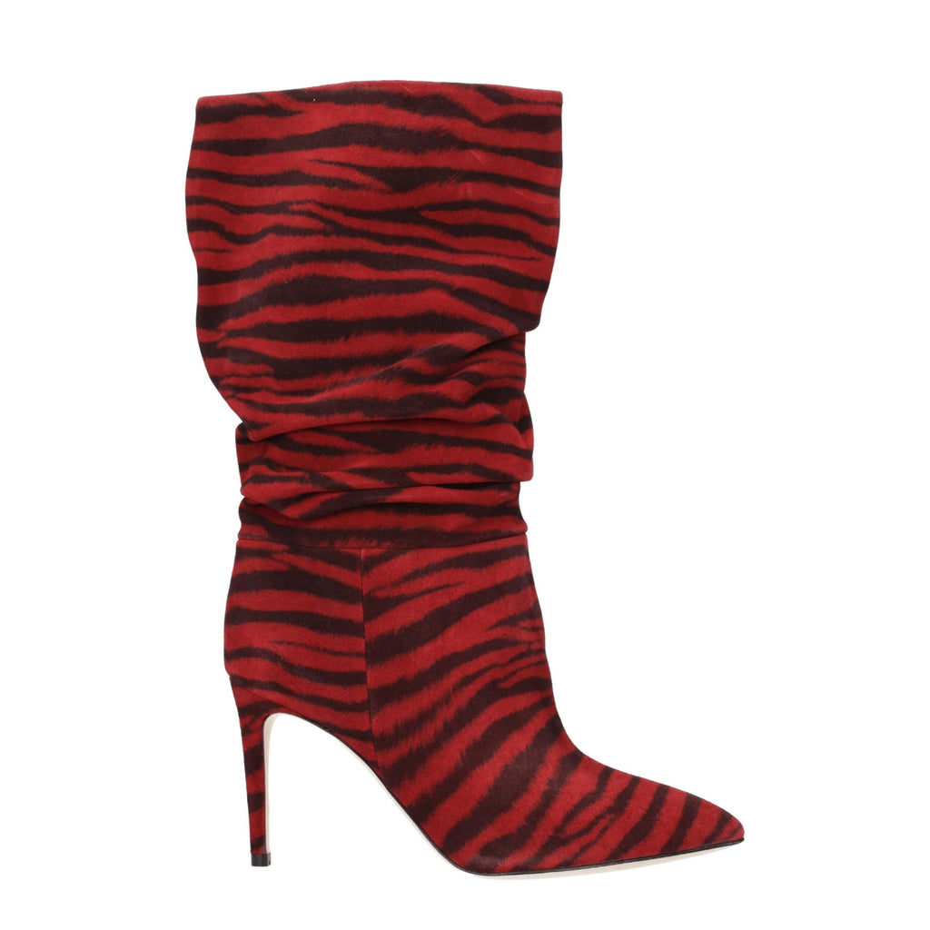 Red Leather Ankle Boots