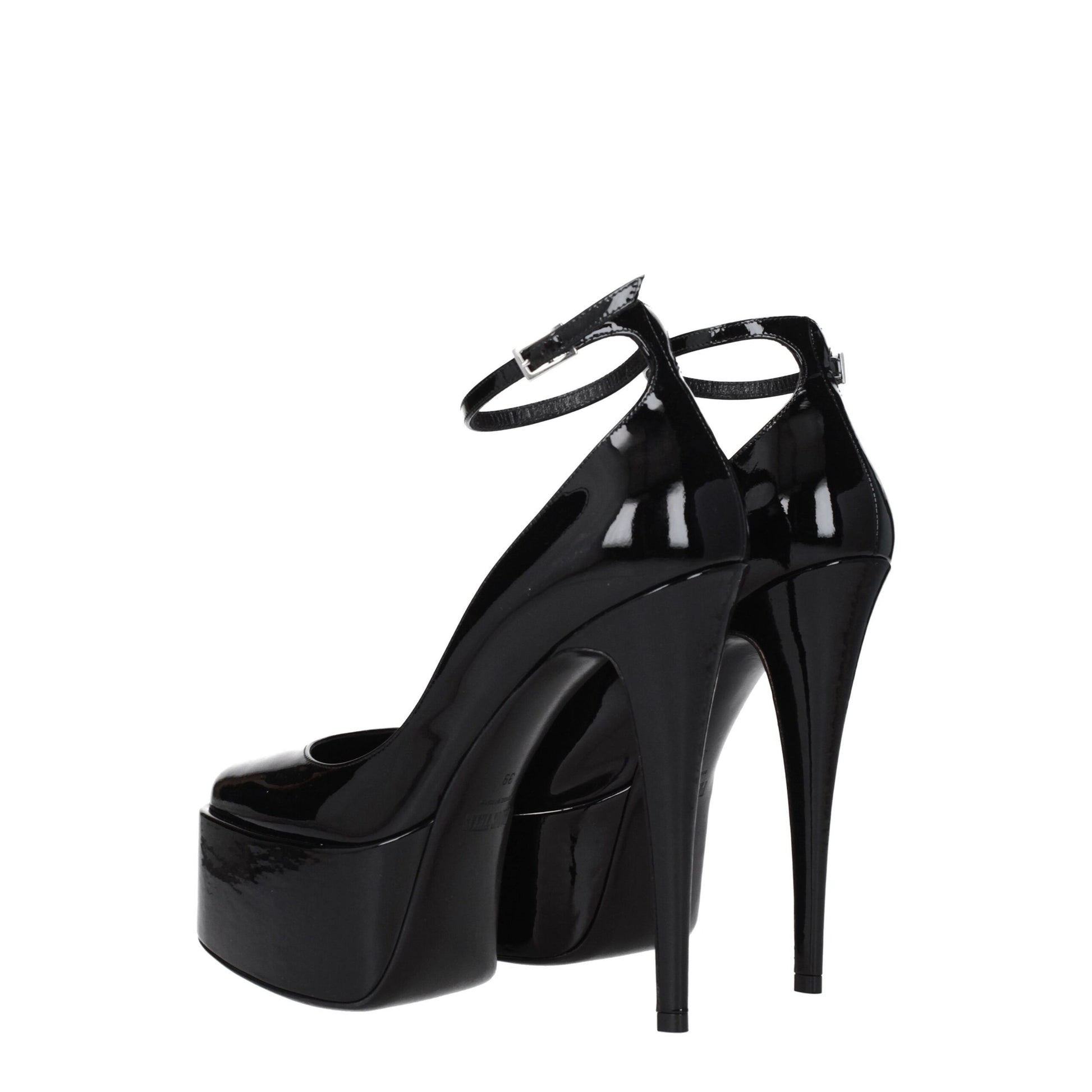 Black Leather Platforms Pumps