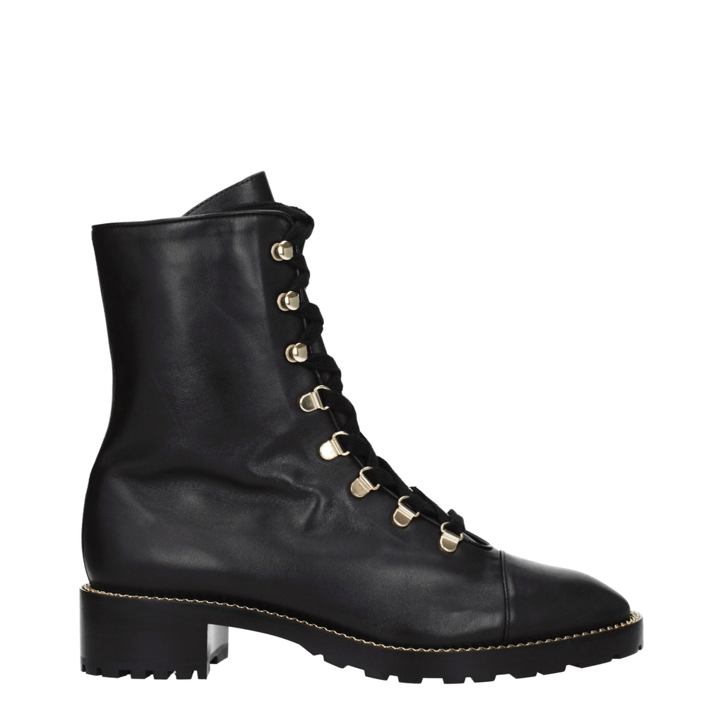 Black Leather Ankle Boots