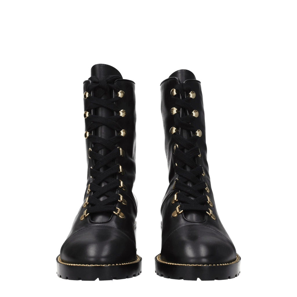 Black Leather Ankle Boots