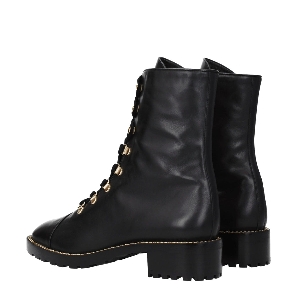Black Leather Ankle Boots