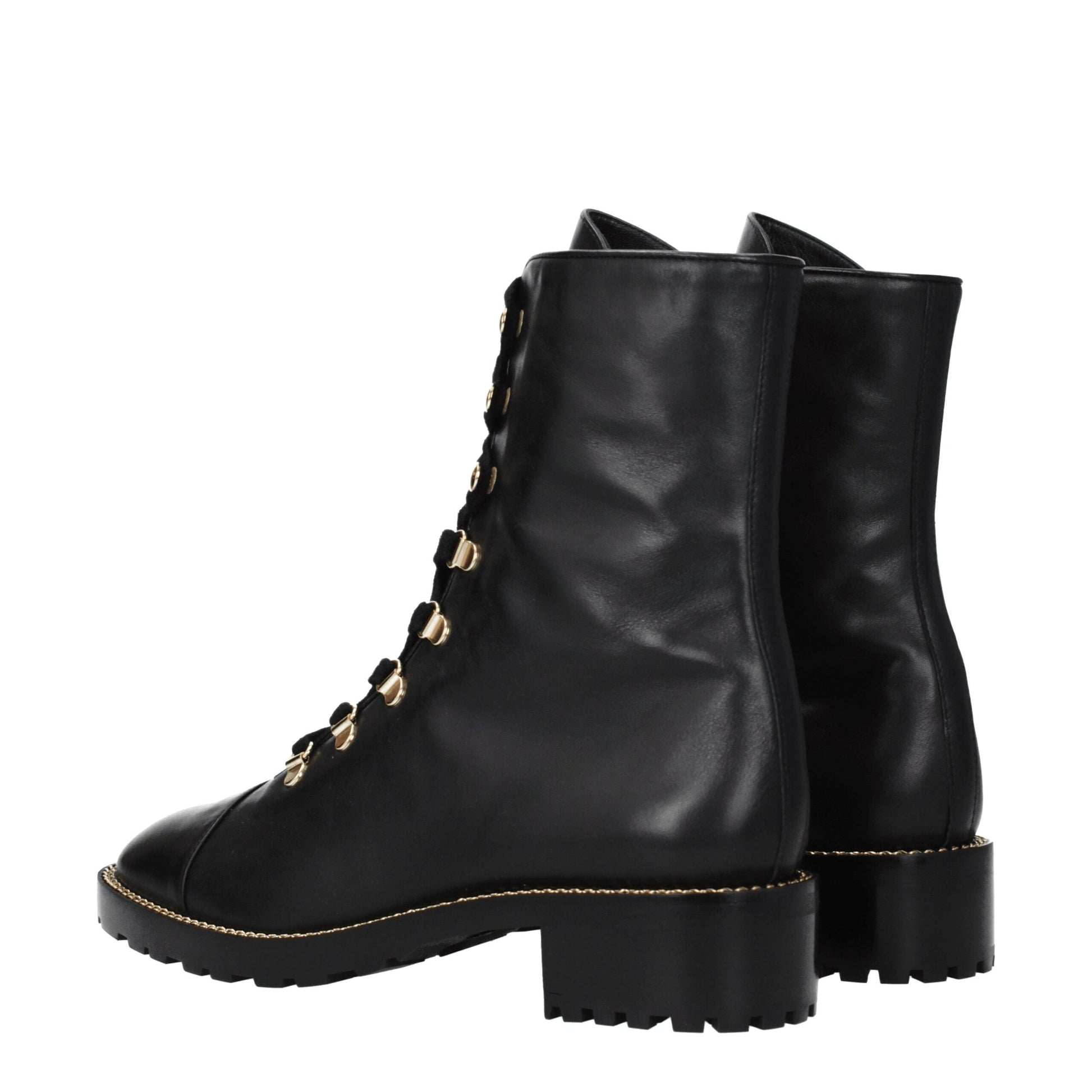 Black Leather Ankle Boots