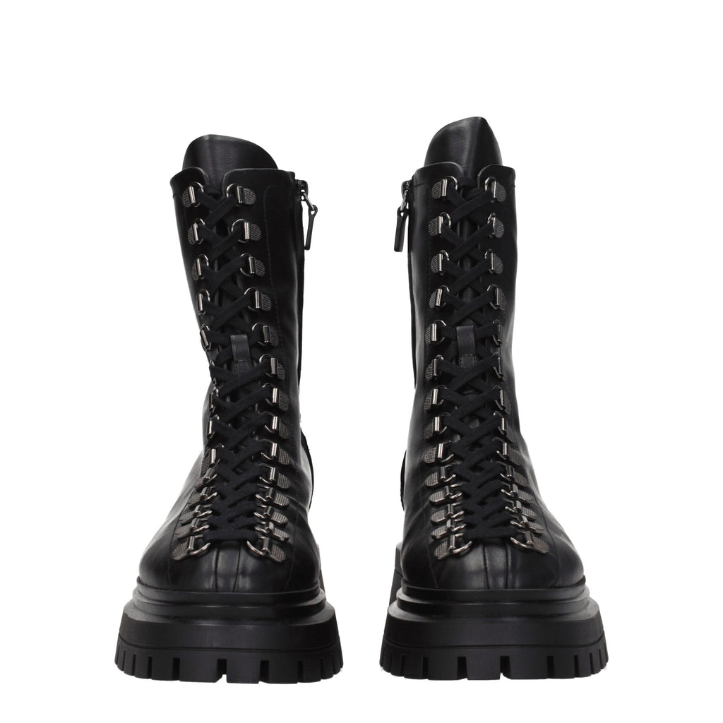 Black Leather Ankle Boots