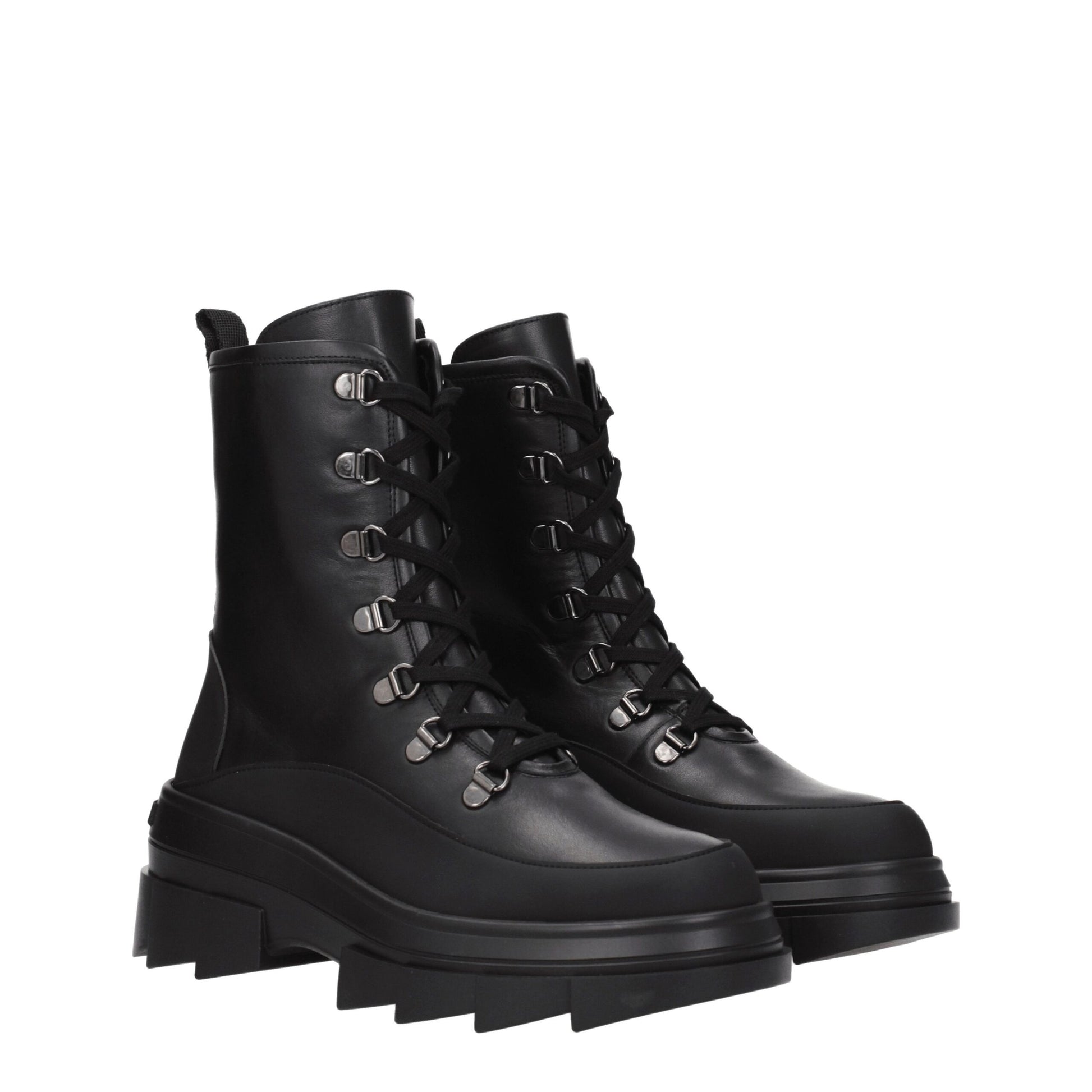 Black Leather Ankle Boots