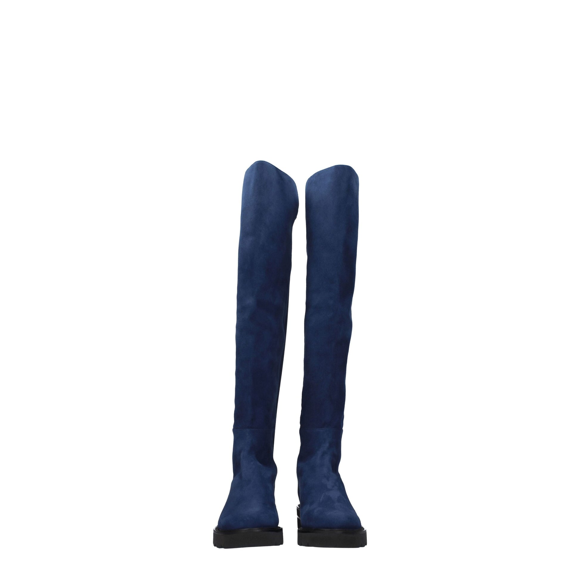 Blue Leather Over The Knee