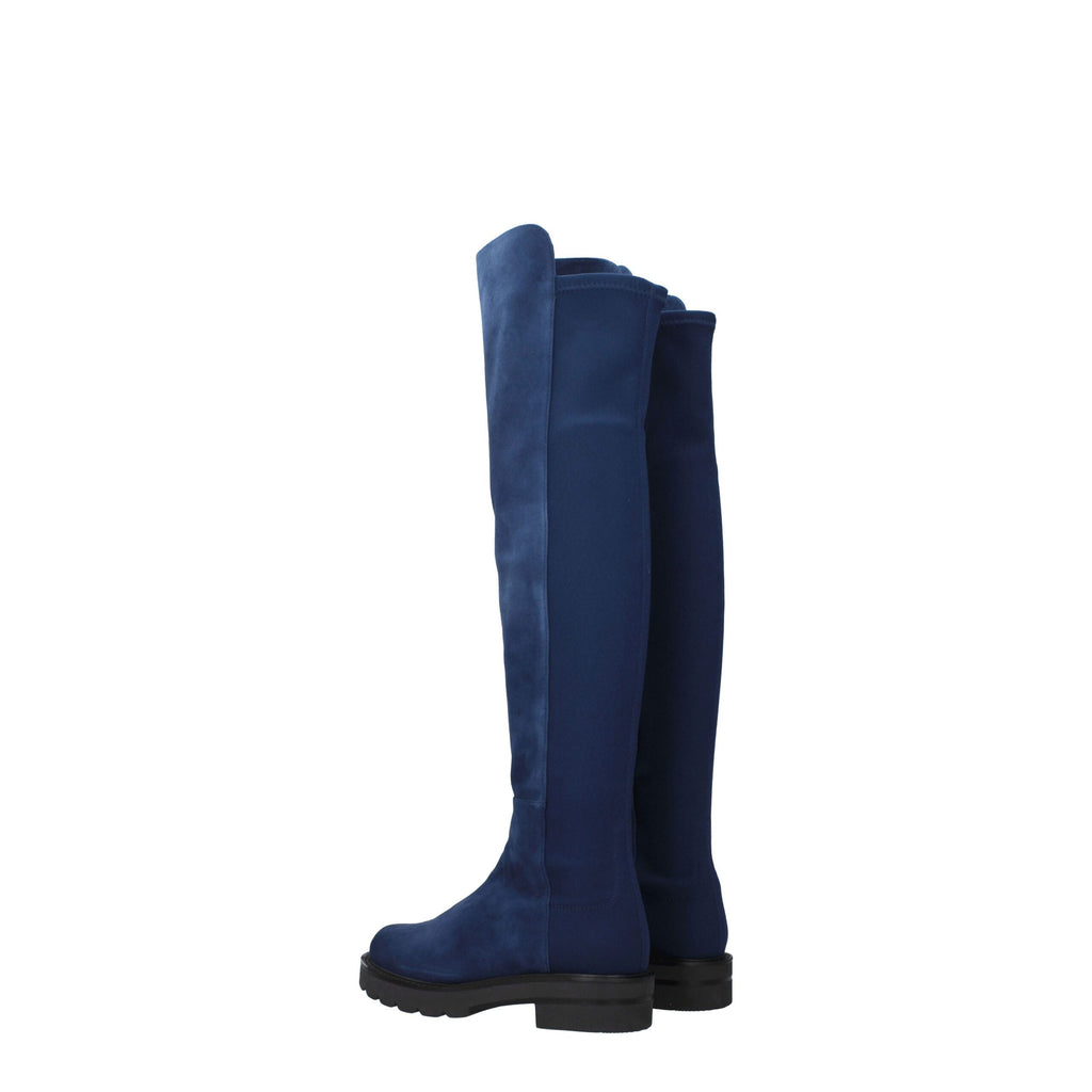 Blue Leather Over The Knee