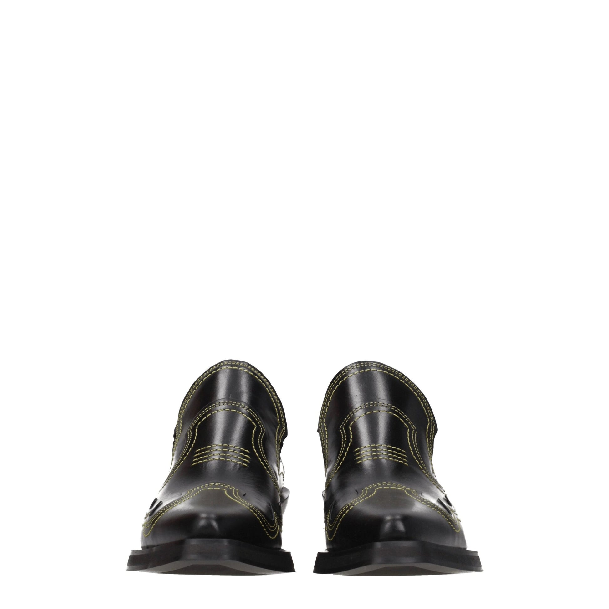 Black Leather Slippers Sandals