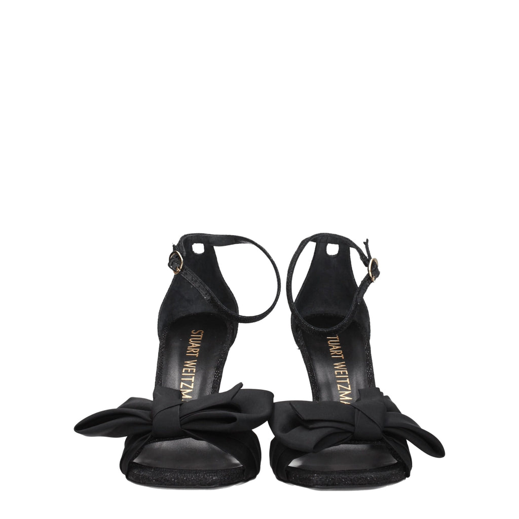 Black Satin Stiletto Heels Sandals